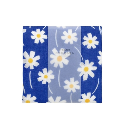 ふきん レトロフラワー 7枚合わせ ブルー