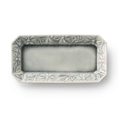 プレート 24cm 長皿 マーガリート 陶器 灰