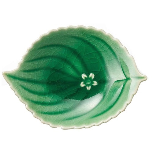 豆皿 ハナイカダ 7cm マーガリート 陶器 緑