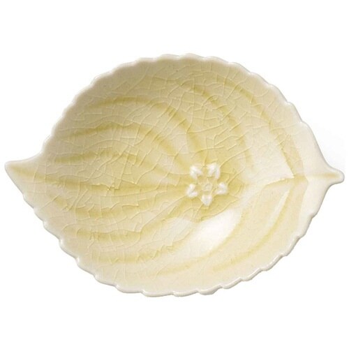 豆皿 ハナイカダ 7cm マーガリート 陶器 黄