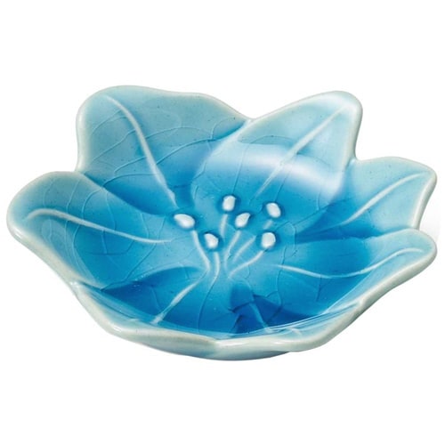 豆皿 アマリリス 7cm 形 陶器 瀬戸焼 あさぎ