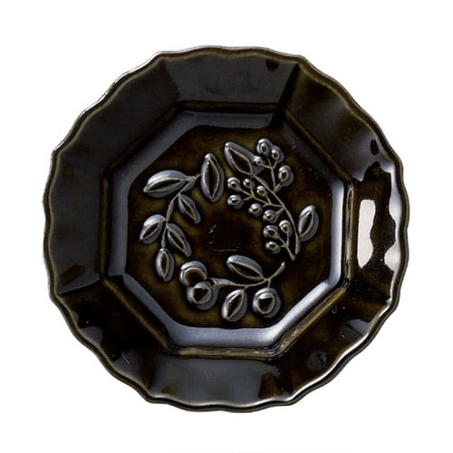 プレート 7.5cm S オリーヴ 陶器 黒