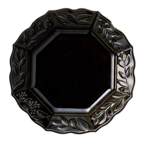 プレート 17cm M オリーヴ 陶器 瀬戸焼 黒