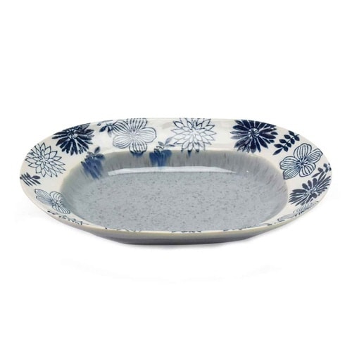 プレート オーバル 21cm M ガーデン 灰