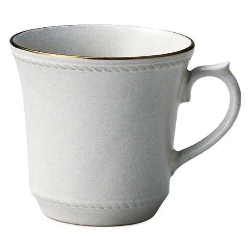 マグカップ 350ml ステッチ 陶器 アイボリー
