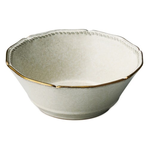 ボウル 15cm ステッチ 陶器 アイボリー
