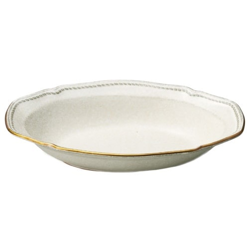 ボウル 24.5cm オーバルボウル アイボリー