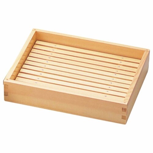 しゃぶしゃぶバット 中 目皿付き 木製 白木