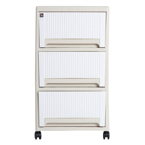 収納ケース オーラ 7471 3段 ホワイト