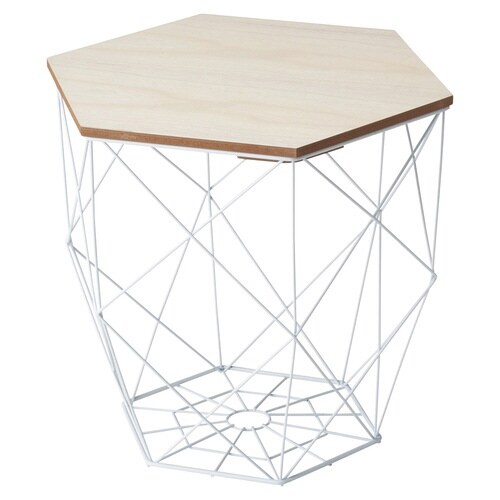 バスケット 六角テーブルバスケット ホワイト