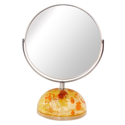 スタンドミラー 片面拡大鏡 7倍率 オレンジ