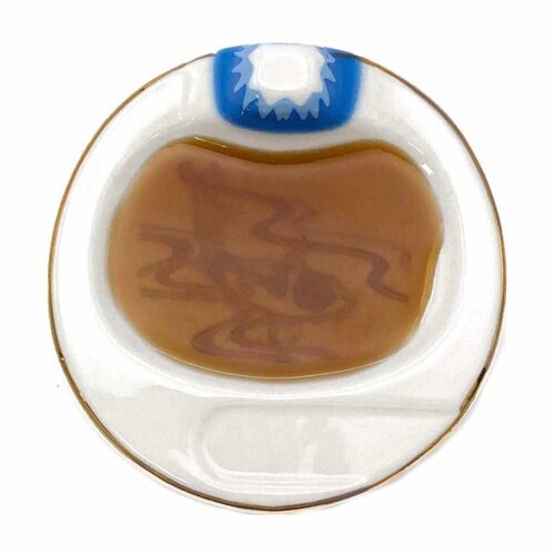 プレート 9cm 富士山 富士山と錦鯉