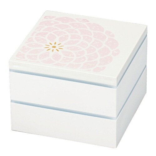 お重 2段 15.0角二段重 百華 ピンク