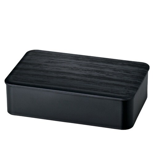 弁当箱 800ml 一段ランチ 黒木目