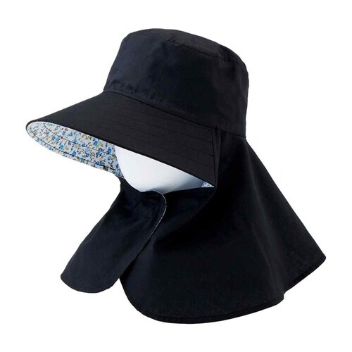 帽子 首までガード涼やかフラップ帽子