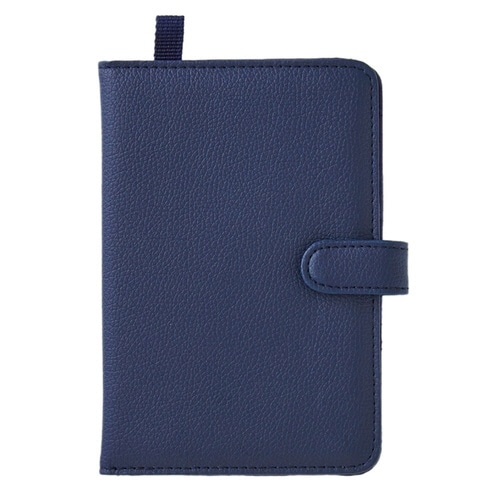 カードケース 薄型 レザー調 20枚 ネイビー