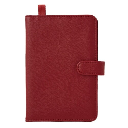 カードケース 薄型 レザー調 20枚 ワインレッド