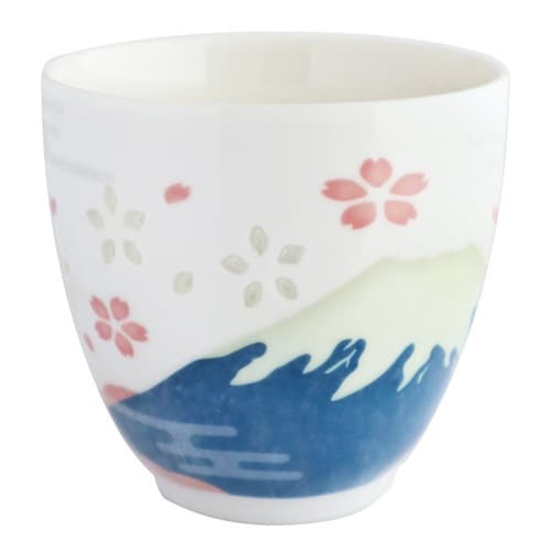 湯呑み 200ml いろあかり 磁器 富士山