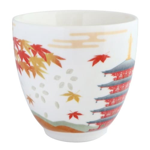 湯呑み 200ml いろあかり 磁器 五重塔