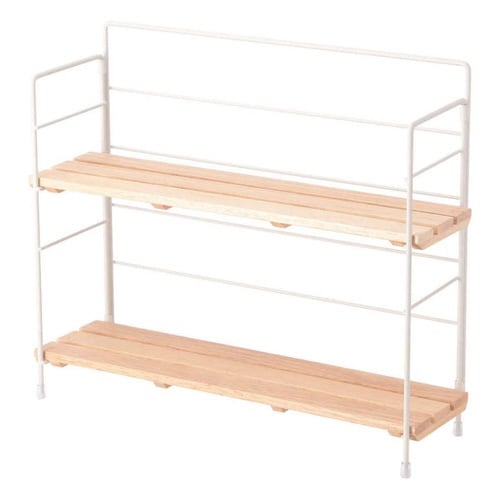 調味料ラック ウッドミニシェルフ ワイド ホワイト