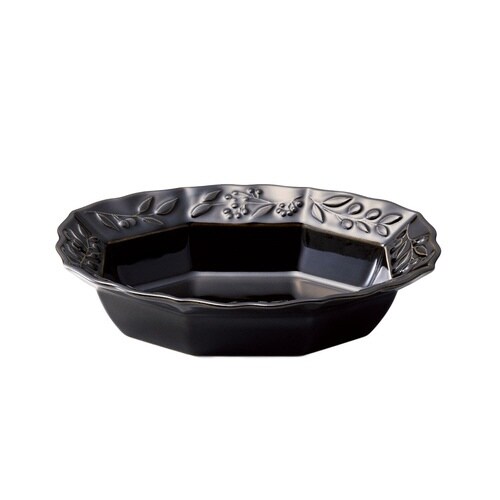 ボウル 19cm オーバル オリーヴ 磁器 黒