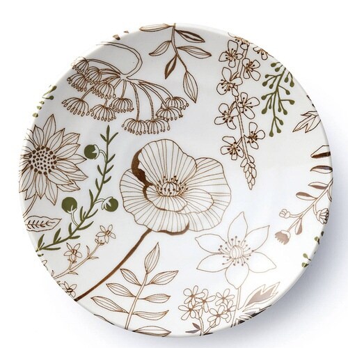 プレート 16cm M フラワーパターン 磁器 茶