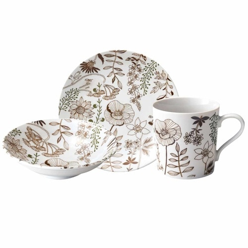 食器セット 3点セット フラワーパターン 磁器 茶