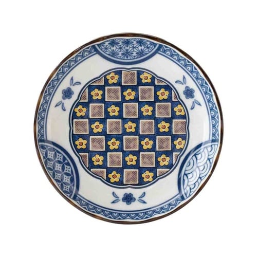 小皿 12cm 3.5寸 プレート 青格子