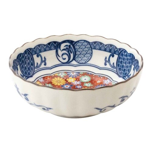 小鉢 14cm 4.5寸 ボウル 藍染小紋 花小紋