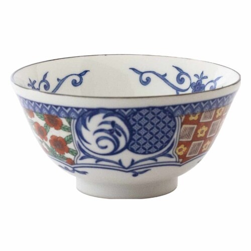 飯碗 12cm 藍染小紋 磁器 花小紋