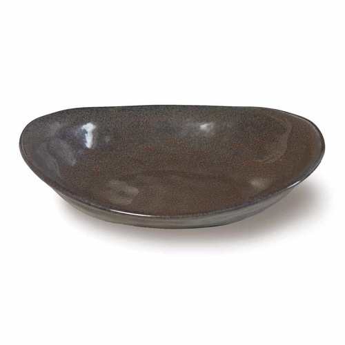 カレー皿 24cm オーバル 窯変 磁器 ブラウン