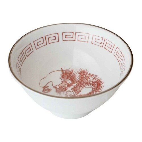 ボウル 300ml レトロ中華 磁器 赤