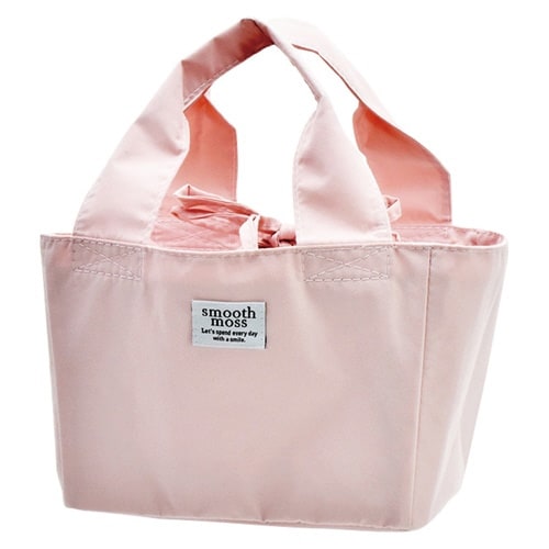 ランチバッグ 保冷 巾着 smooth ピンク