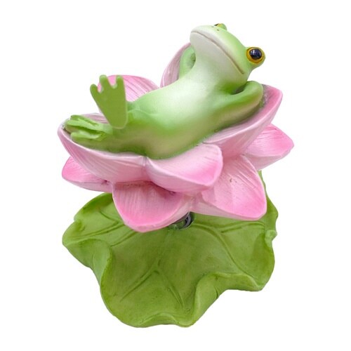 コポー ゆらゆら 蓮の花の上で カエル 置物