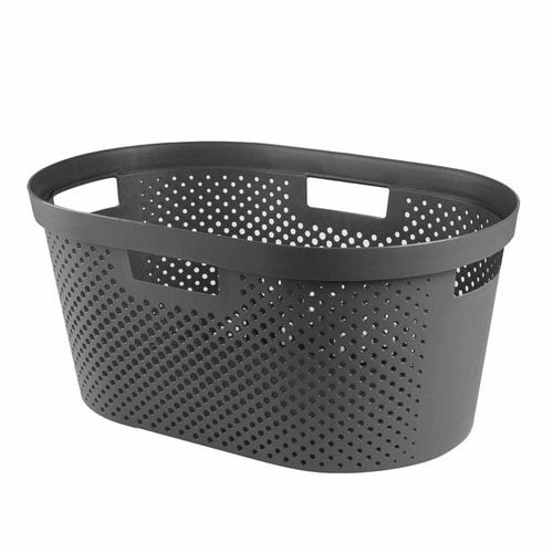 ランドリーバスケット CURVER ダークグレー