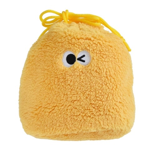 巾着 ポーチ イロイロオメメ 巾着ポーチ イエロー
