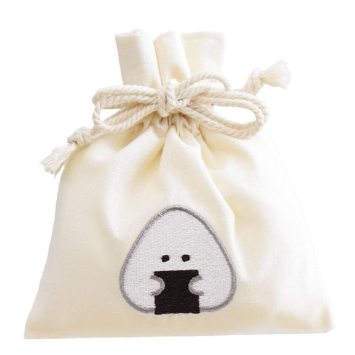 巾着 ポーチ ぎゅっとおにぎりさん 刺繍 のり