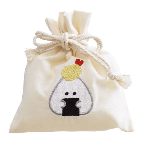 巾着 ポーチ ぎゅっとおにぎりさん 刺繍 天むす