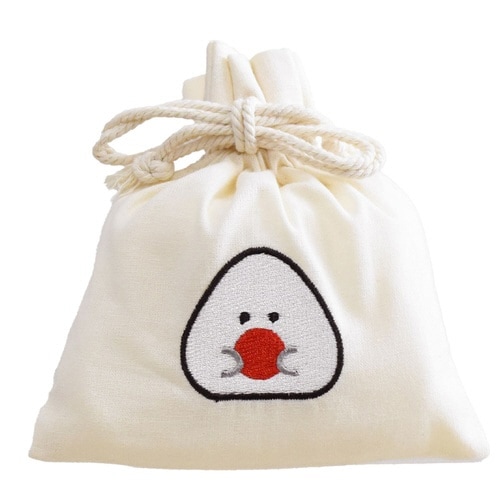 巾着 ポーチ ぎゅっとおにぎりさん 刺繍 梅