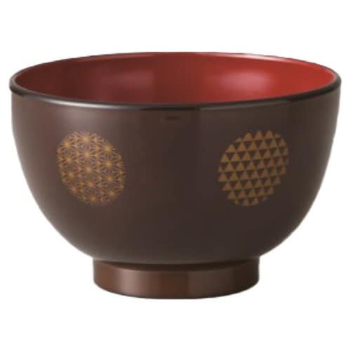 汁椀 350ml 吉祥紋様 溜