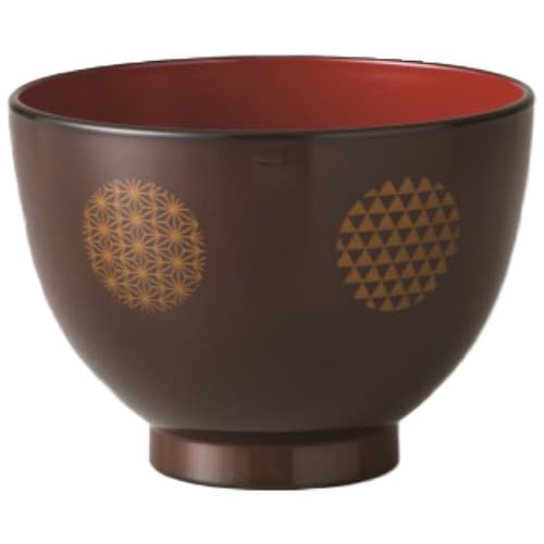 どんぶり 500ml 吉祥紋様 溜