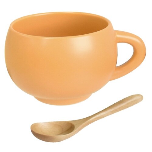 スープカップ スプーン付き 300ml オレンジ