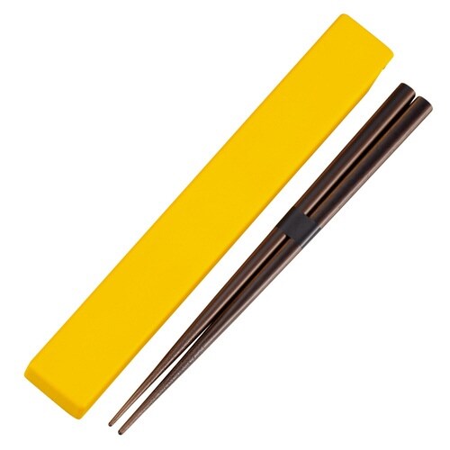 箸箱セット 日本伝統色 箸箱&抗菌箸 山吹色