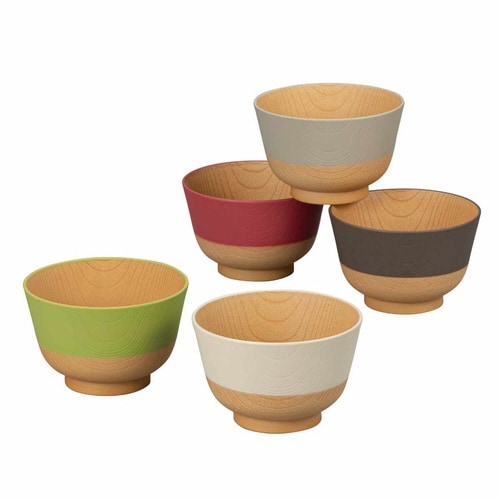 茶碗 330ml やさしい彩り 抗菌 汁椀 5個入