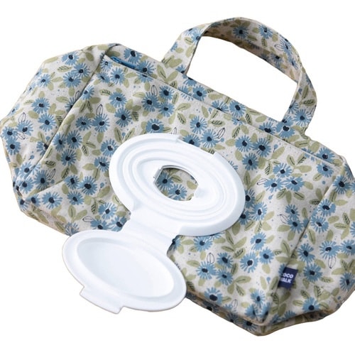 ポーチ ママポーチ 北欧小花 サックス