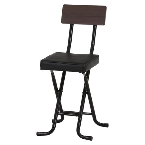 折りたたみ椅子 座面高47cm ブラック