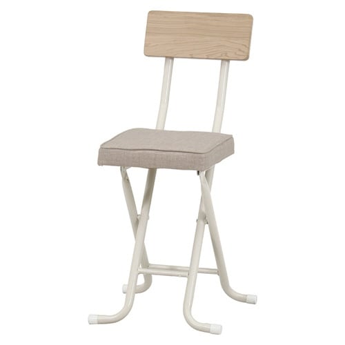 折りたたみ椅子 座面高47cm ベージュ