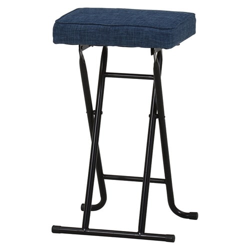 折りたたみ椅子 座面高60cm ブルー