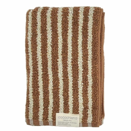 タオル ココチエナ ライン バスタオル ブラウン