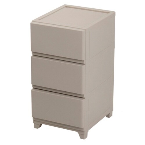 チェスト 壁付 デコニーシーヴォ 3段 グレージュ